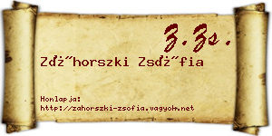 Záhorszki Zsófia névjegykártya